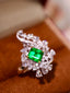 14K GOLD 2.25 CTW NATURAL EMERALD & DIAMOND RING/PENDANT