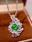 14K GOLD 2.25 CTW NATURAL EMERALD & DIAMOND RING/PENDANT