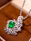 14K GOLD 2.25 CTW NATURAL EMERALD & DIAMOND RING/PENDANT