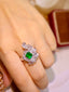 14K GOLD 2.25 CTW NATURAL EMERALD & DIAMOND RING/PENDANT