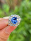 14K GOLD 3.07 CTW NATURAL SAPPHIRE & DIAMOND RING/PENDANT