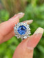 14K GOLD 3.07 CTW NATURAL SAPPHIRE & DIAMOND RING/PENDANT