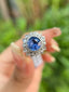 14K GOLD 3.07 CTW NATURAL SAPPHIRE & DIAMOND RING/PENDANT