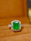 14K GOLD 3.40 CTW VIVID GREEN NATURAL EMERALD & DIAMOND RING