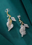 14K GOLD 7.71 CTW NATURAL YELLOW DIAMOND & DIAMOND EARRINGS