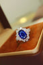 14K GOLD 3.95 CTW NATURAL SAPPHIRE & DIAMOND RING