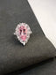 14K GOLD 5.09 CTW VIVID PINK NATURAL MORGANITE & DIAMOND RING/PENDANT