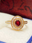 14K GOLD 0.55 CT NATURAL RUBY & DIAMOND RING