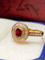 14K GOLD 0.55 CT NATURAL RUBY & DIAMOND RING