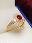 14K GOLD 0.55 CT NATURAL RUBY & DIAMOND RING