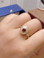 14K GOLD 0.55 CT NATURAL RUBY & DIAMOND RING