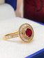 14K GOLD 0.55 CT NATURAL RUBY & DIAMOND RING