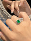 14K GOLD 2.00 CT NATURAL EMERALD & DIAMOND RING