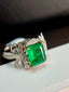 14K GOLD 2.00 CT NATURAL EMERALD & DIAMOND RING