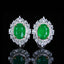 14K GOLD 3.60 CTW NATURAL EMERALD & DIAMOND EARRINGS