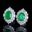 14K GOLD 3.60 CTW NATURAL EMERALD & DIAMOND EARRINGS