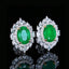 14K GOLD 3.60 CTW NATURAL EMERALD & DIAMOND EARRINGS