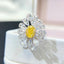 GIA CERTIFIED 14K GOLD 3.22 CTW NATURAL YELLOW DIAMOND & DIAMOND RING