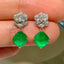 14K GOLD 1.80 CT NATURAL EMERALD & DIAMOND EARRINGS