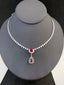 14K GOLD 3.19 CTW NATURAL RUBY & DIAMOND NECKLACE