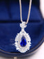 14K GOLD 3.09 CTW NATURAL SAPPHIRE & DIAMOND PENDANT