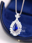 14K GOLD 3.09 CTW NATURAL SAPPHIRE & DIAMOND PENDANT