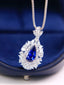 14K GOLD 3.09 CTW NATURAL SAPPHIRE & DIAMOND PENDANT