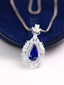 14K GOLD 3.09 CTW NATURAL SAPPHIRE & DIAMOND PENDANT