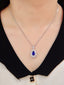 14K GOLD 3.09 CTW NATURAL SAPPHIRE & DIAMOND PENDANT