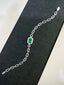 14K GOLD 2.10 CTW VIVID GREEN NATURAL EMERALD & DIAMOND BRACELET