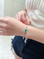 14K GOLD 2.10 CTW VIVID GREEN NATURAL EMERALD & DIAMOND BRACELET