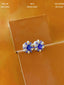 14K GOLD 1.18 CTW NATURAL SAPPHIRE & SAPPHIRE EARRINGS