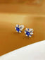 14K GOLD 1.18 CTW NATURAL SAPPHIRE & SAPPHIRE EARRINGS