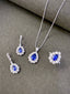 14K GOLD 8.50 CTW NATURAL SAPPHIRE & DIAMOND JEWELRY SET