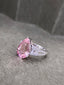 14K GOLD 4.03 CTW NATURAL MORGANITE & DIAMOND RING