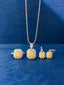 14K GOLD 5.27 CTW NATURAL YELLOW DIAMOND & DIAMOND JEWELRY SET