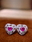 14K GOLD 0.77 CTW NATURAL RUBY & DIAMOND EARRINGS