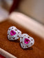 14K GOLD 0.77 CTW NATURAL RUBY & DIAMOND EARRINGS