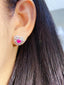 14K GOLD 0.77 CTW NATURAL RUBY & DIAMOND EARRINGS