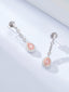 14K GOLD 1.05 CTW NATURAL PINK DIAMOND & DIAMOND EARRINGS