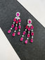 14K GOLD 9.26 CTW NATURAL RUBY & DIAMOND EARRINGS