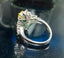 14K GOLD 1.69 CTW VIVID GREEN NATURAL EMERALD & SAPPHIRE RING