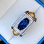 14K GOLD 3.04 CTW VIVID BLUE NATURAL SAPPHIRE & DIAMOND RING