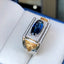 14K GOLD 3.04 CTW VIVID BLUE NATURAL SAPPHIRE & DIAMOND RING