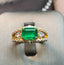 14K GOLD 1.22 CT NATURAL EMERALD & DIAMOND RING