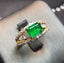 14K GOLD 1.22 CT NATURAL EMERALD & DIAMOND RING