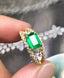 14K GOLD 1.22 CT NATURAL EMERALD & DIAMOND RING