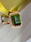 14K GOLD 4.05 CT NATURAL TOURMALINE & DIAMOND RING