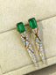 14K GOLD 2.61 CTW NATURAL EMERALD & DIAMOND EARRINGS