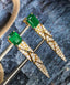 14K GOLD 2.61 CTW NATURAL EMERALD & DIAMOND EARRINGS